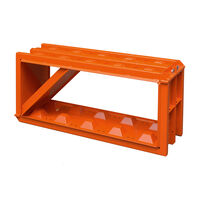 Orange concrete block mold of 150x60x60 cm with an angled wall