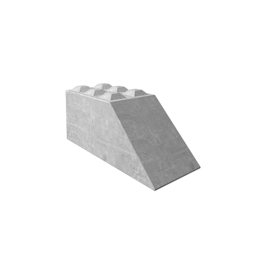 Mega concrete block, 150x60x60 cm with an angled wall