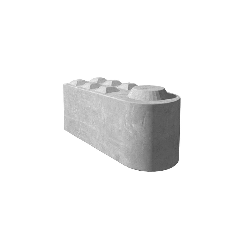 Round stackable concrete block, 150x60x60 cm