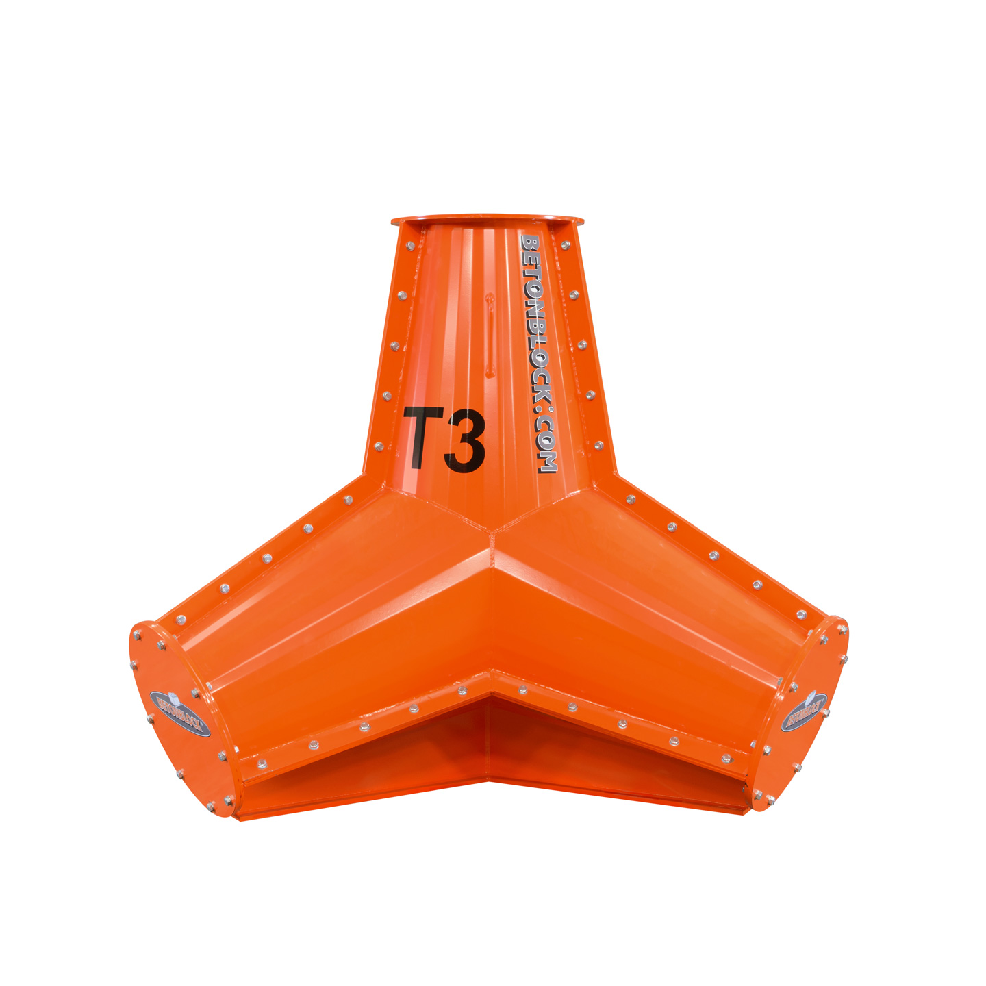 Tetrapodenform aus orangefarbenem Stahl zur Herstellung von Betontetrapoden mit einem Gewicht von 3000 kg
