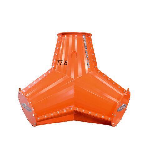Oranje stalen tetrapod mal voor het maken van grote betonnen tetrapods van 7800 kg