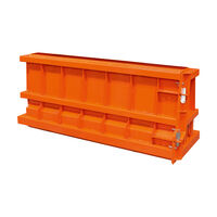 Orange verbindbare Barrierenform 200x54x90 von Betonblock Ansicht von der rechten Seite