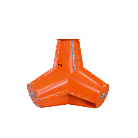 Orange steel tetrapod mold for making concrete tetrapods of 1000 kg
