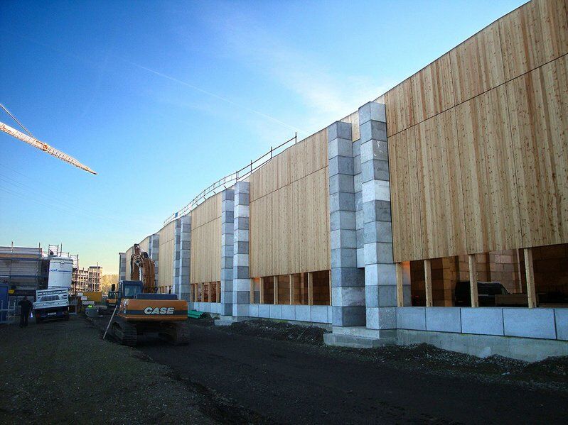 Betonblock betonnen muren voor industriële bouw